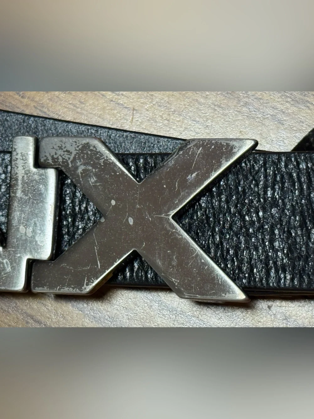 Armani Exchange Plate Buckle Belt 100% leather color Black Mens SZ 32